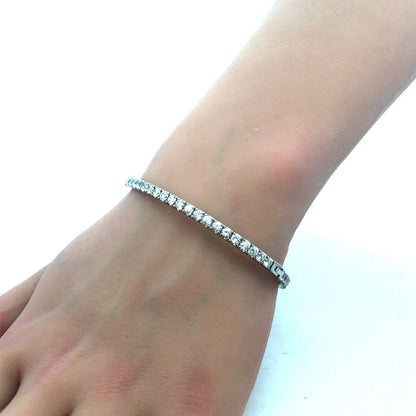 Designer 925 Sterling Silver Round Cubic Zirconia CZ Hinged Bangle Bracelet