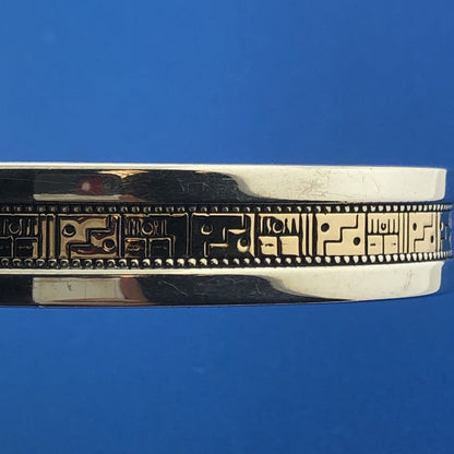 Navajo Designer Carolyn Pollack Sterling Silver 925 14K Gold Open Cuff Bracelet