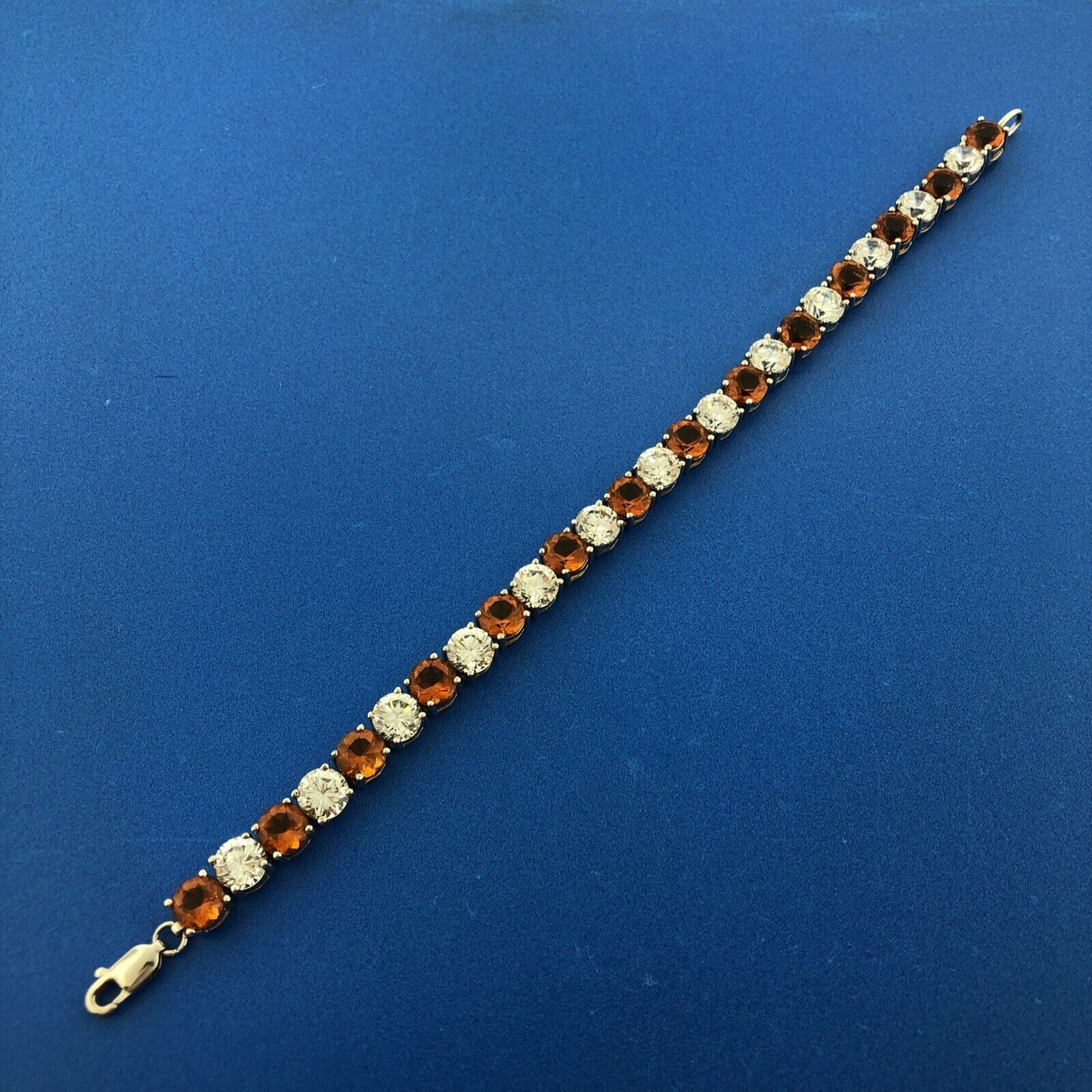 Gorgeous Sterling Silver 925 Cubic Zirconia Statement Go Team Tennis Bracelet
