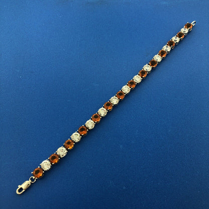 Gorgeous Sterling Silver 925 Cubic Zirconia Statement Go Team Tennis Bracelet