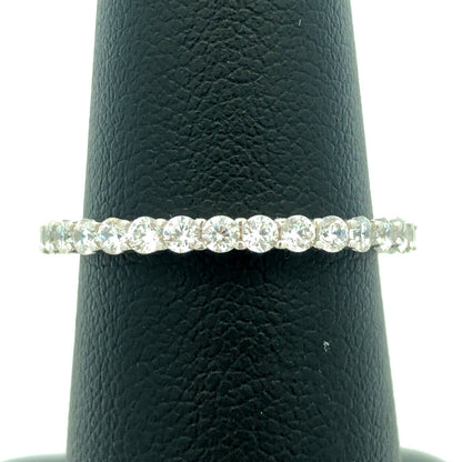 925 Sterling Silver Cubic Zirconia CZ Infinity Eternity Wedding Band Ring