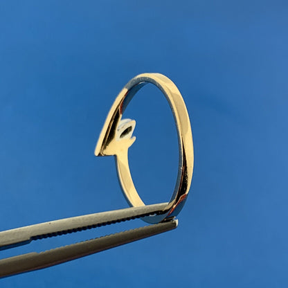 Vintage Designer JCL 14K Yellow Gold Diamond Modernist Engagement Promise Ring