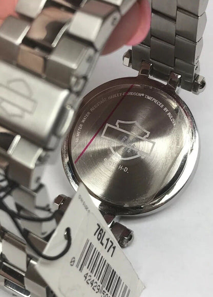 By Bulova Harley-Davidson Womens Stainless Steel Watch 76L171 New in Box W/Tags