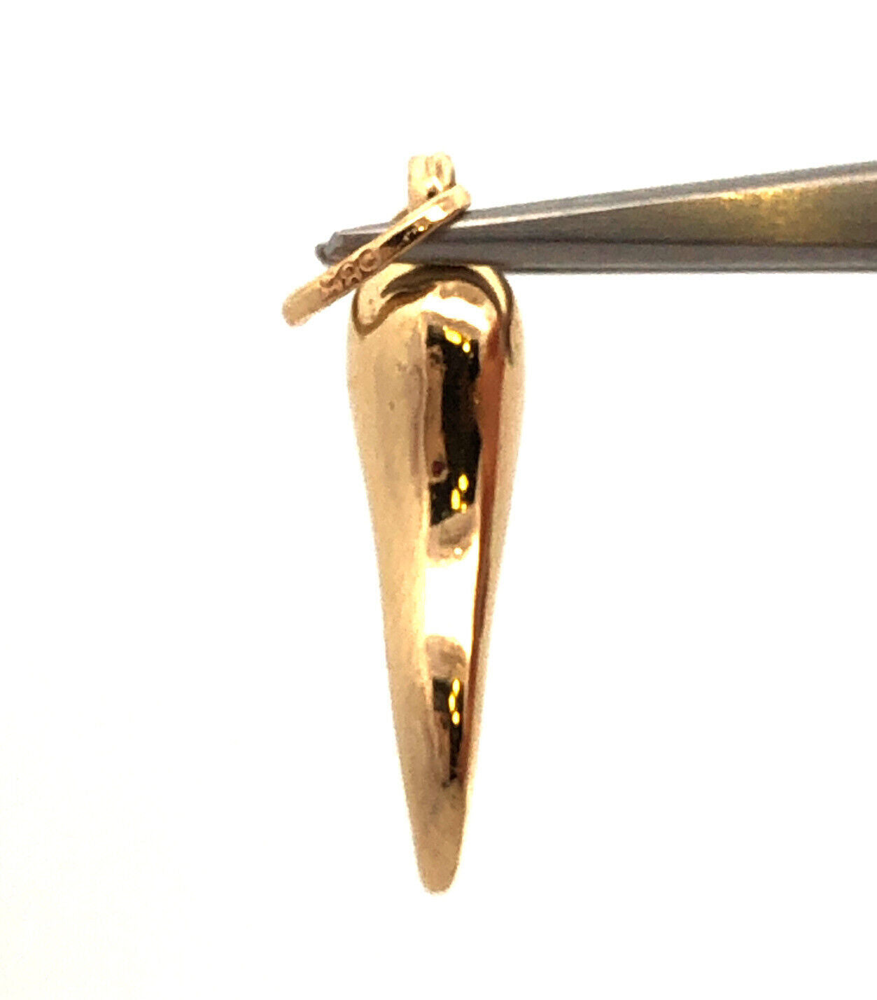 14K Yellow Gold Italian Horn Good Luck Symbol Charm Pendant