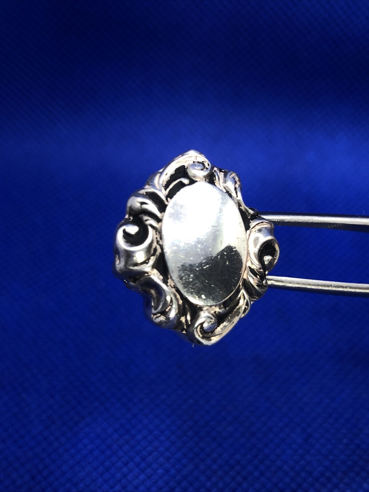 Vintage 925 Sterling Silver Engraveable Scroll Charm Bead Charm Or Pendant