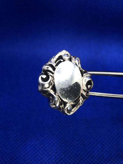 Vintage 925 Sterling Silver Engraveable Scroll Charm Bead Charm Or Pendant