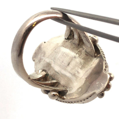 925 Sterling Silver Oval Bumble Bee Jasper Orange Gray Statement Ring