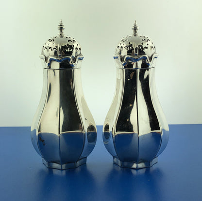 1904 M&B Marston & Bayliss Birmingham Sterling Silver 925 Salt Pepper Shaker Set