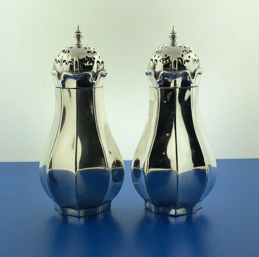 1904 M&B Marston & Bayliss Birmingham Sterling Silver 925 Salt Pepper Shaker Set