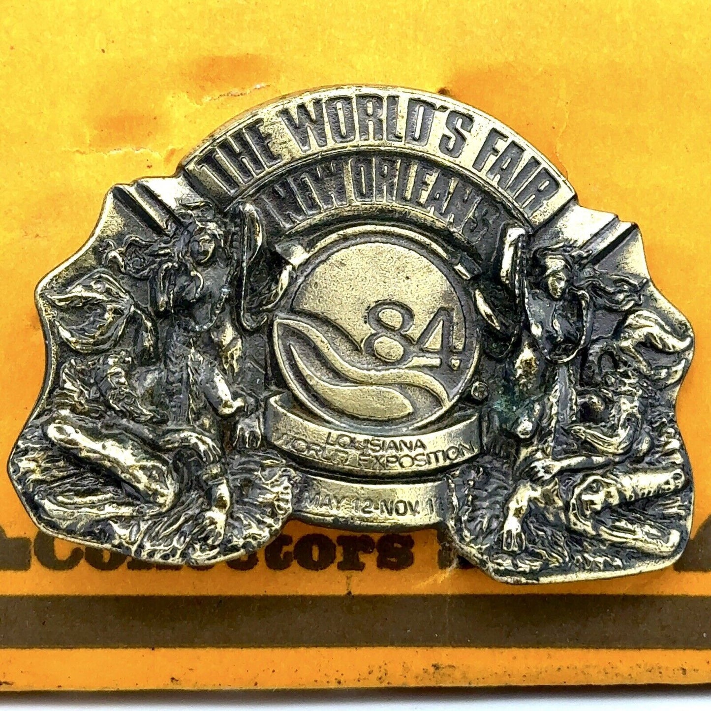 1984 World's Fair New Orleans Louisiana Limited Edition Brass Belt Buckle