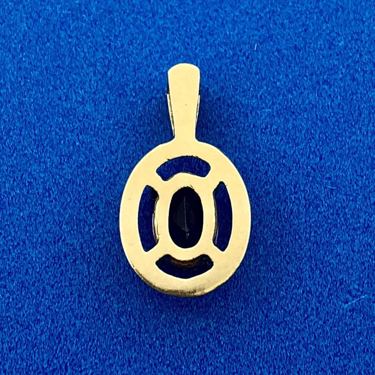 Modernist 14K Yellow Gold Oval Amethyst February Anniversary Pendant