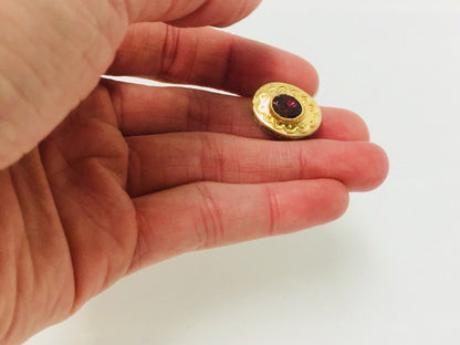 14k Yellow Gold Pink Tourmaline Slide Charm Pendant