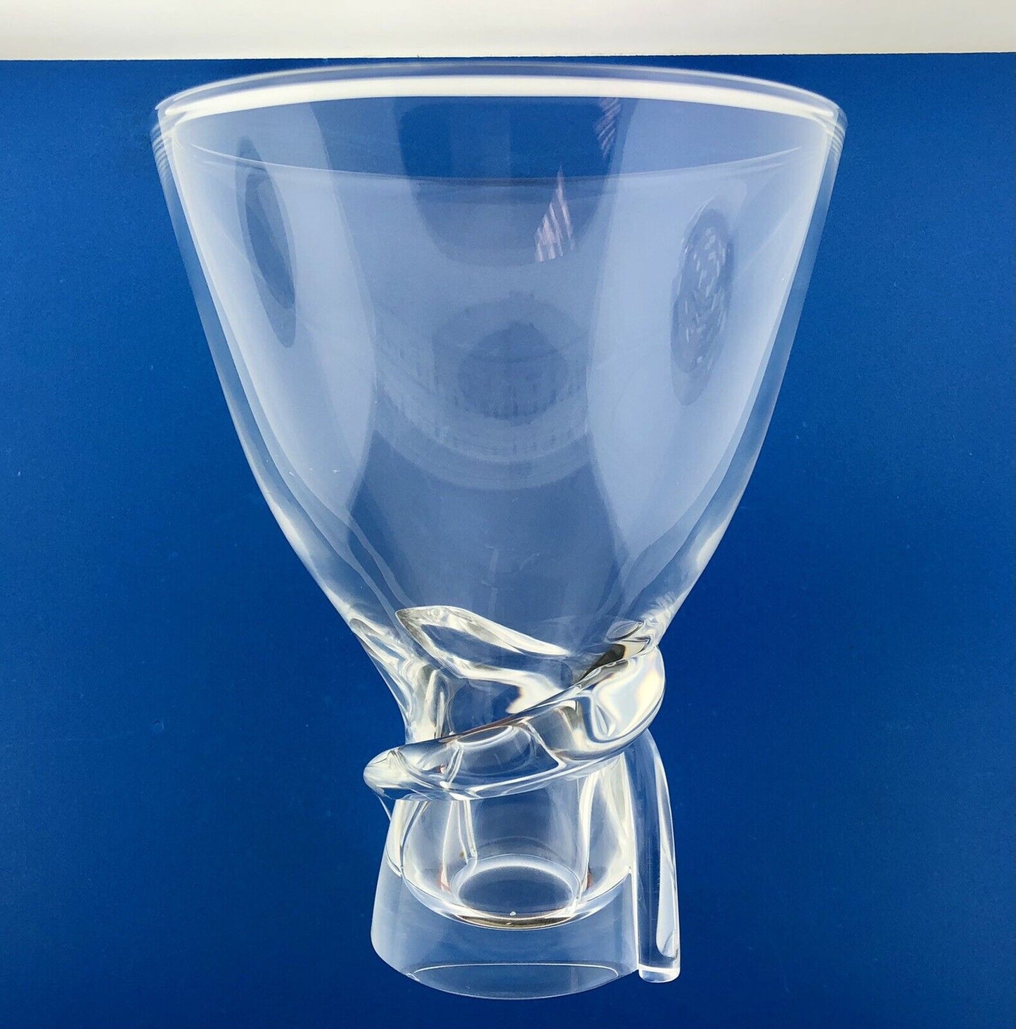 Mid Century Steuben Classic Hand Blown Art Glass Modernist Twist Flower Vase