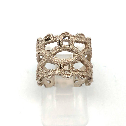 Retired Mignon Faget 925 Sterling Silver Rare Luz Collection Wide Band Ring