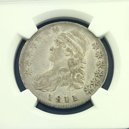 1811/10 Capped Bust Silver Half Dollar 50c Lettered Edge NGC XF Details Coin