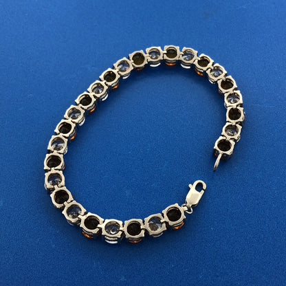 Gorgeous Sterling Silver 925 Cubic Zirconia Statement Go Team Tennis Bracelet
