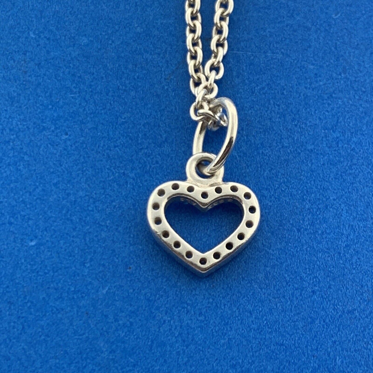 Authentic PANDORA  ALE Sterling Silver Cubic Zirconia Sparkling Heart Necklace