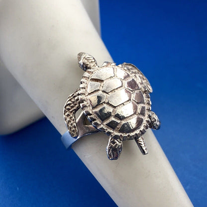 Designer Sterling Silver 925 Swimming Sea Turtle Movable Fashion Ring