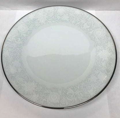 Retired Noritake Ravel Pattern White Flowers w/Blue Silver Bread/Butter Plate
