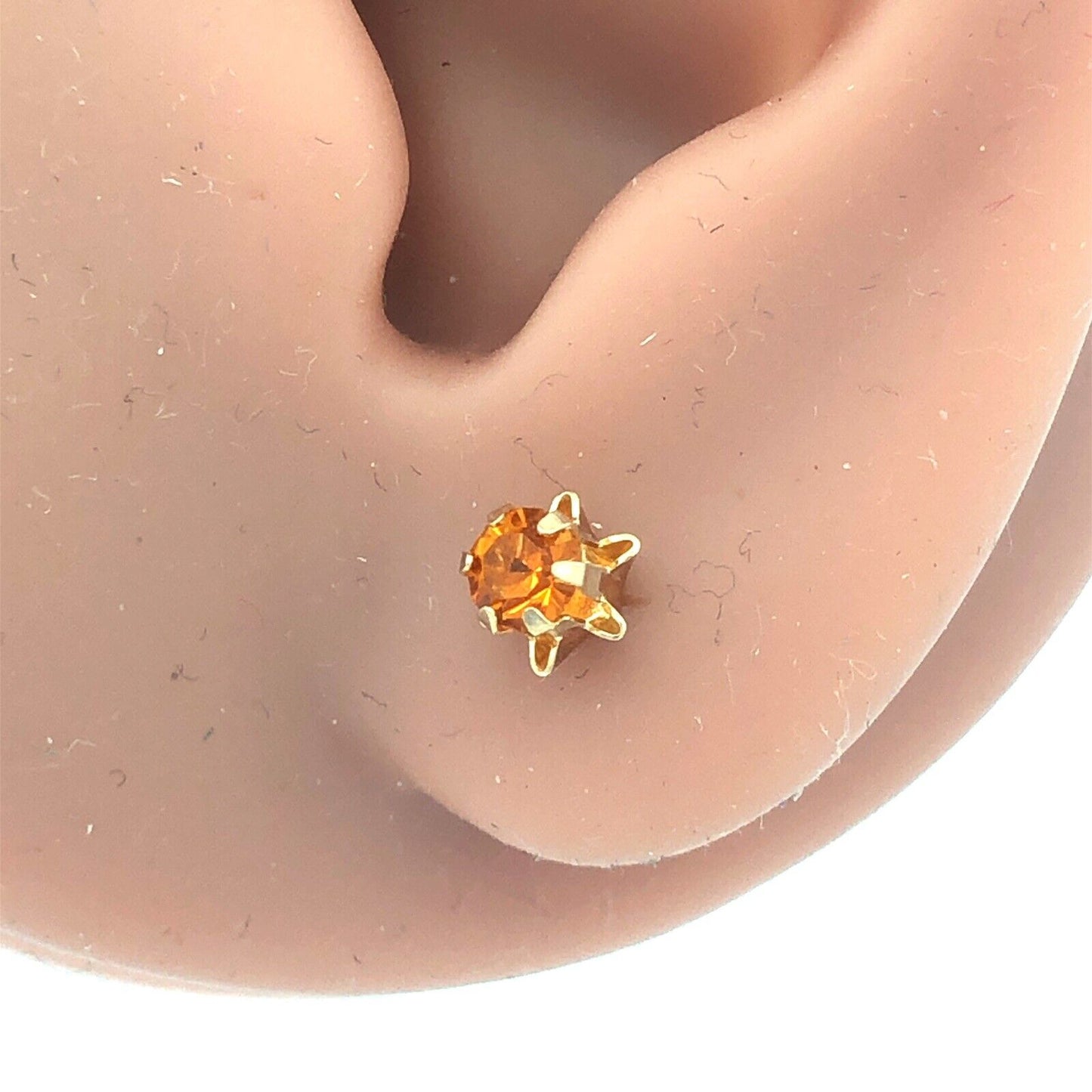Designer 14K Yellow Gold Round Citrine Starter Stud Earrings