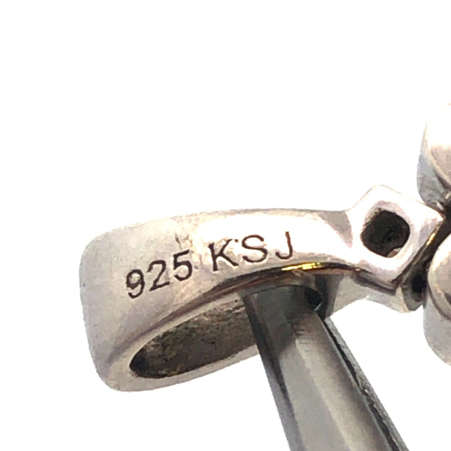 Designer KSJ 925 Sterling Silver Round Diamond Oval Occasion Anniversary Pendant