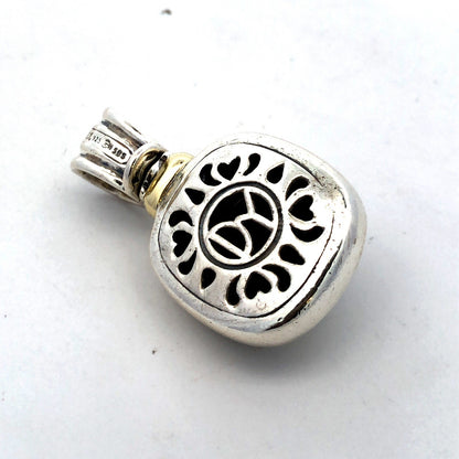 David Yurman 925 Sterling Silver 14K Gold Black Onyx Albion Enhancer Pendant