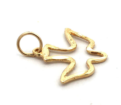 Estate 14K Yellow Gold Diamond Cut Holy Ghost Dove Confirmation Charm Pendant