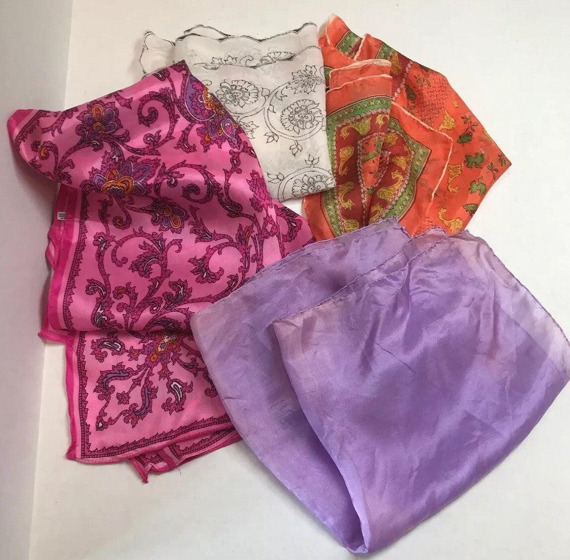 Vintage 11 Item Lot 6 Pair Tea Evening Wedding Party Gloves 4 Bold Scarves