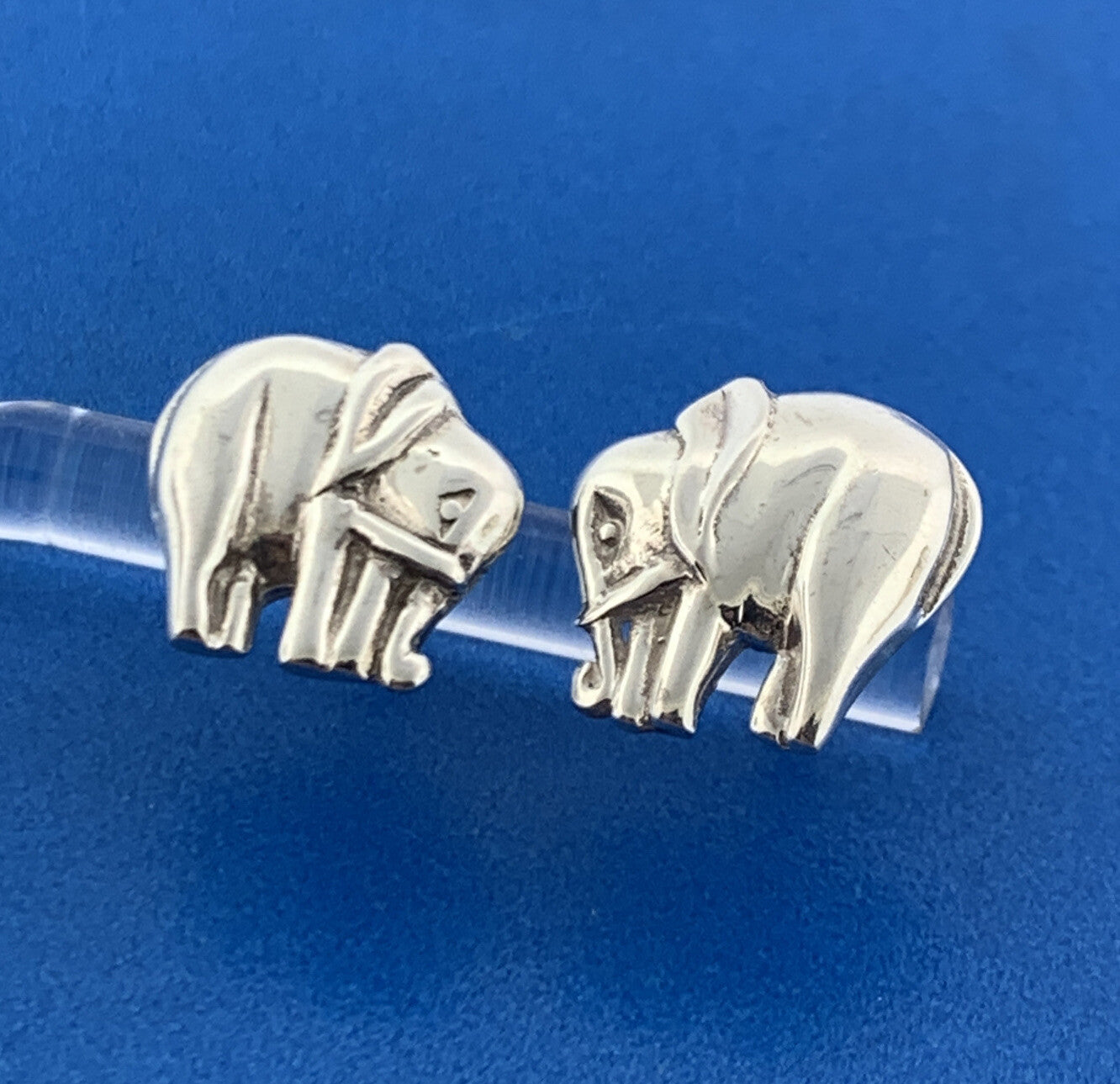 925 Sterling Silver Elephant Circus GOP Republican Animal Stud Earrings