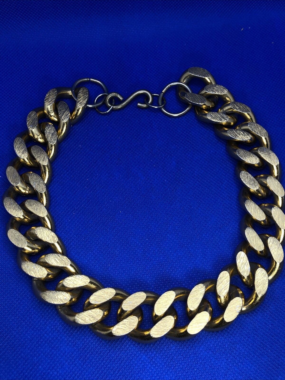 1980's Chunky Heavy Metal Gold Tone Lot Of Two Chain Necklaces