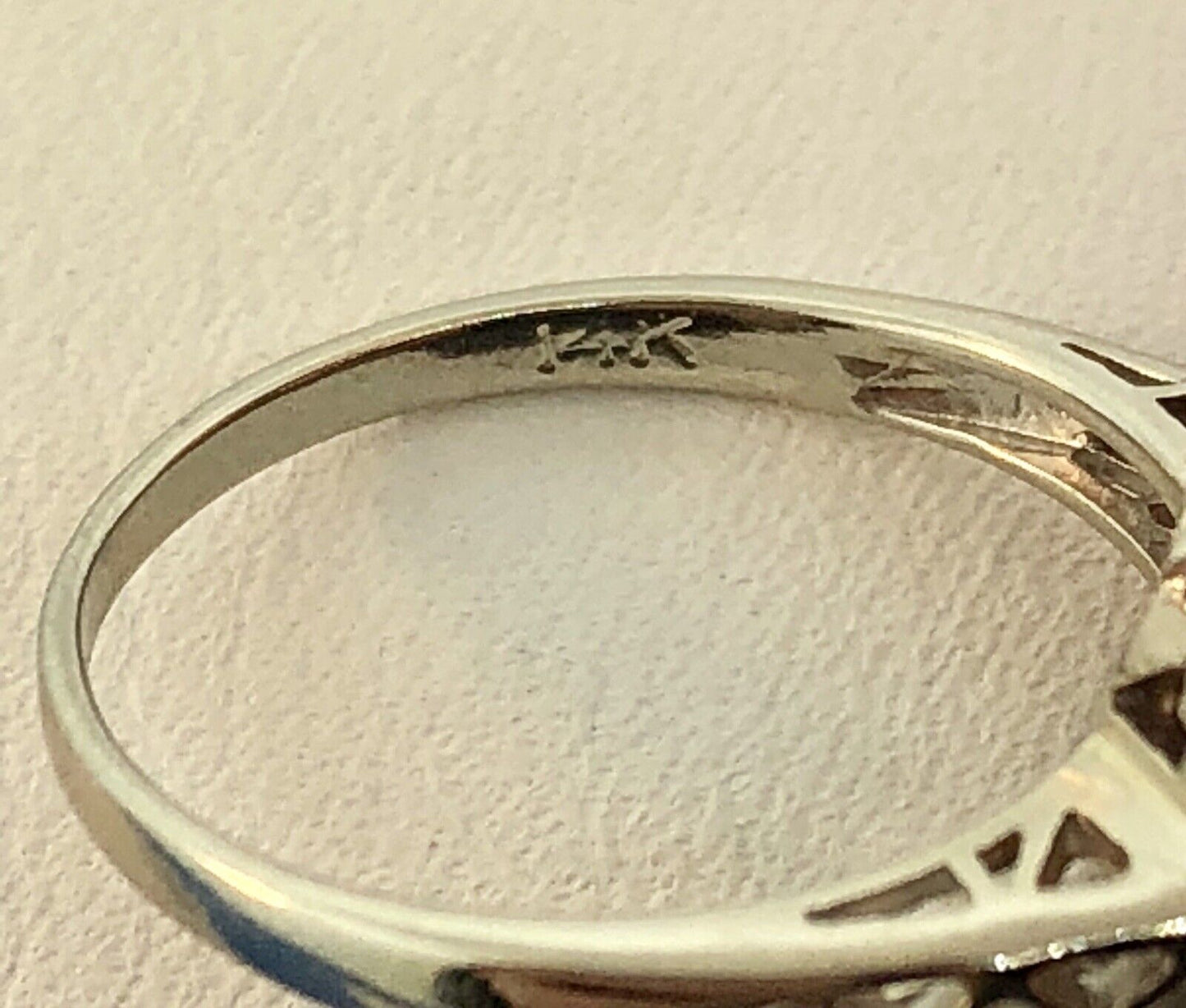 Estate 14K White Gold Diamond Star Cluster Princess Style Cocktail Ring