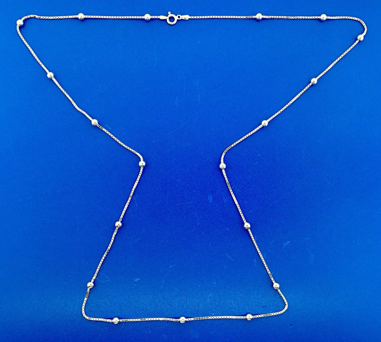 Designer Itaor Italy Sterling Silver 925 Bead Ball Station Venetian Box Necklace