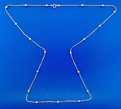 Designer Itaor Italy Sterling Silver 925 Bead Ball Station Venetian Box Necklace