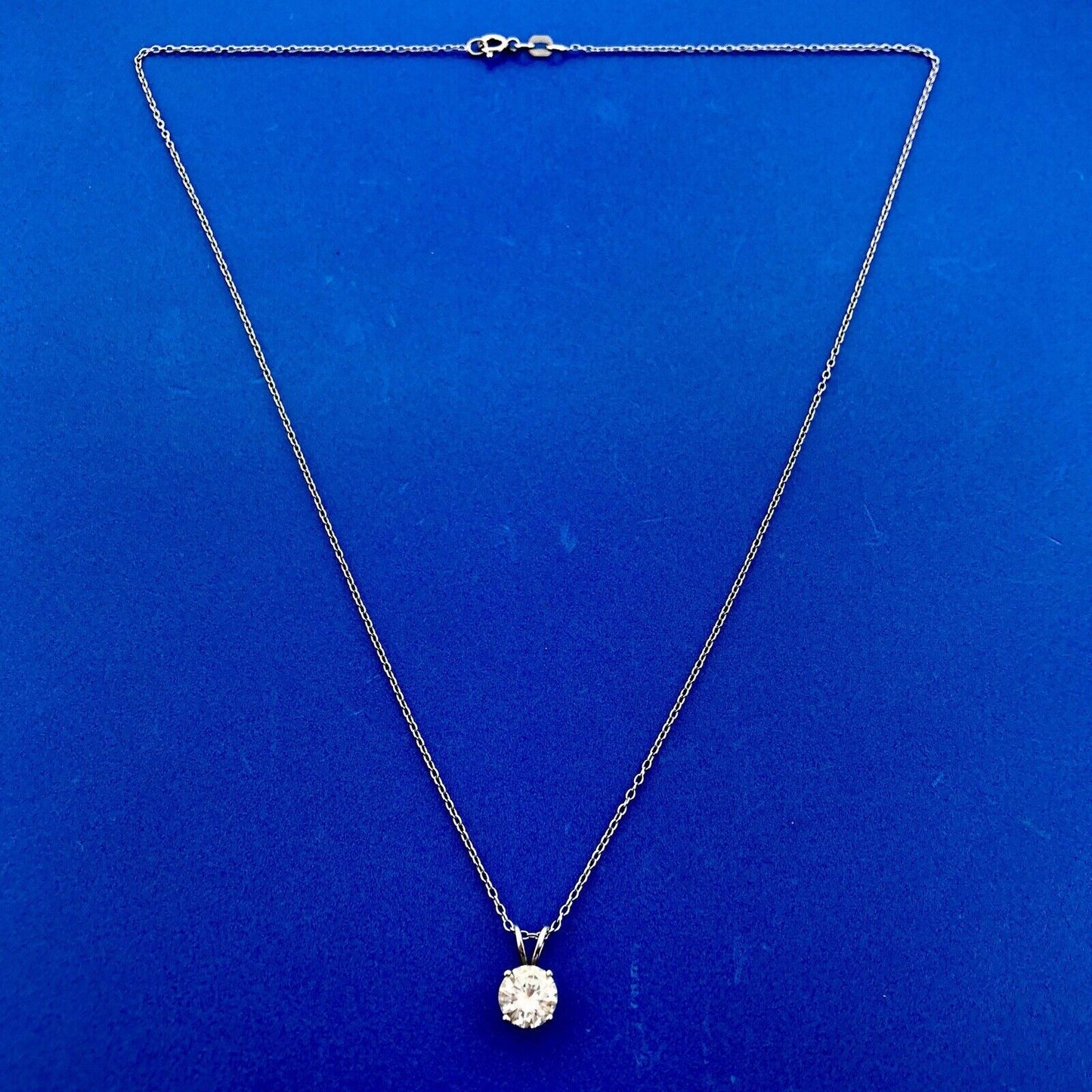 Karizia Spa KA 1772 Sterling Silver 925 White Topaz Solitaire Pendant Necklace