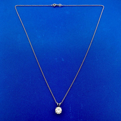 Karizia Spa KA 1772 Sterling Silver 925 White Topaz Solitaire Pendant Necklace