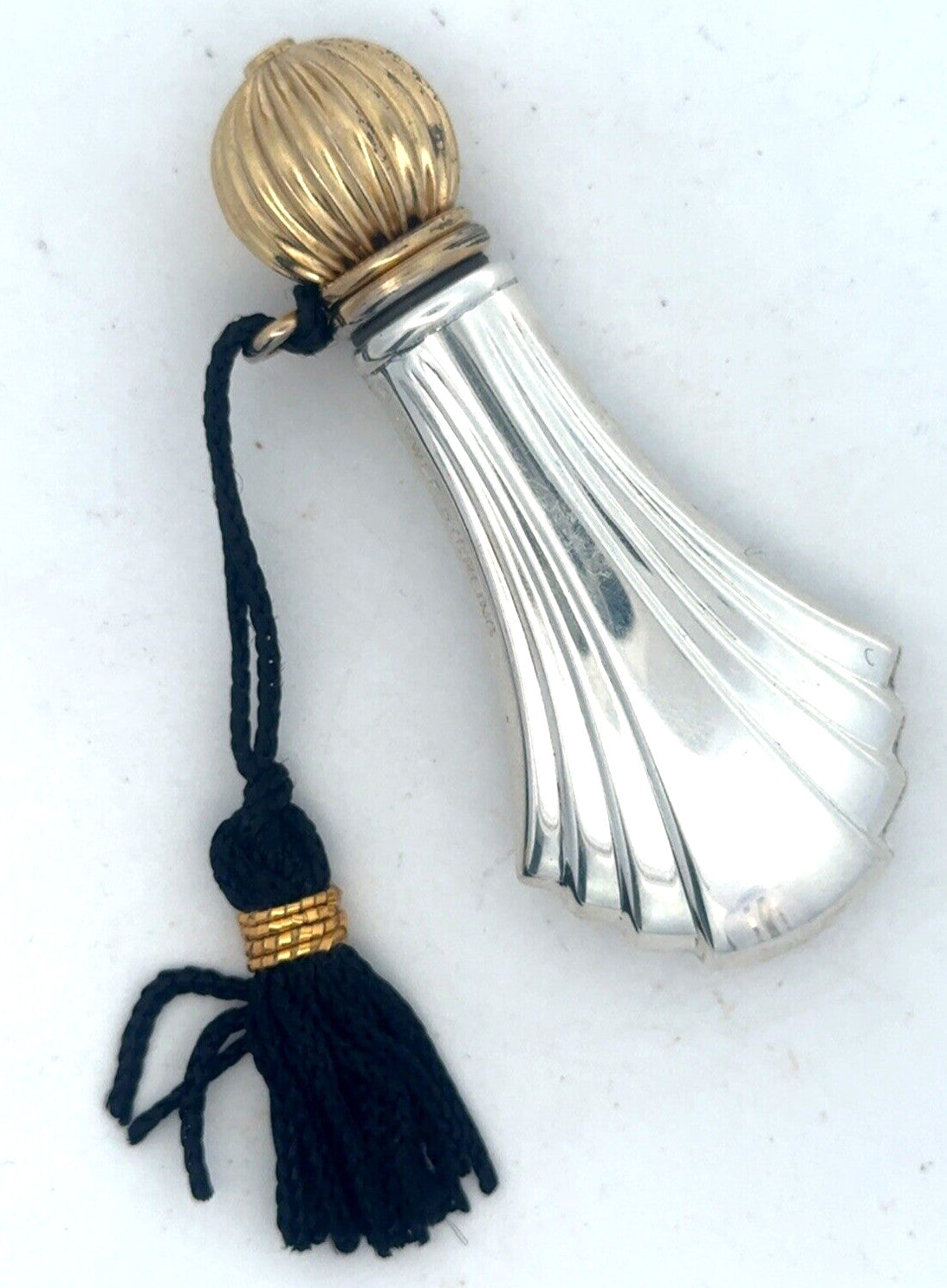 Vtg Towle Sterling Silver Gold Vermeil Tassel Perfume Oil Purse Vanity Bottle