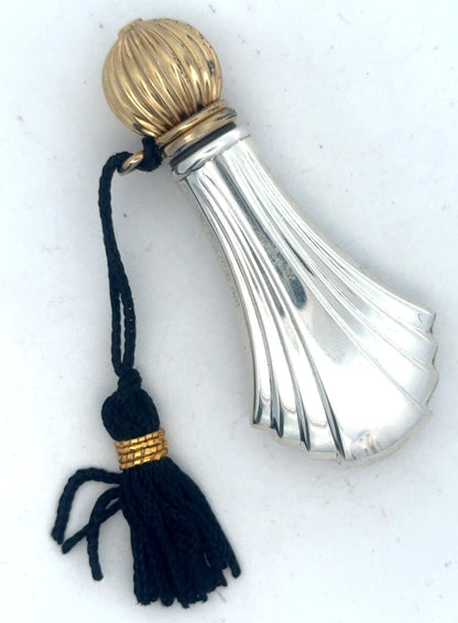 Vtg Towle Sterling Silver Gold Vermeil Tassel Perfume Oil Purse Vanity Bottle