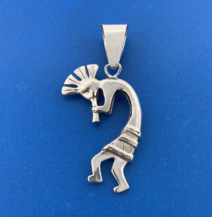 Vintage Native American Sterling Silver Kokopelli Statement Fertility Pendant