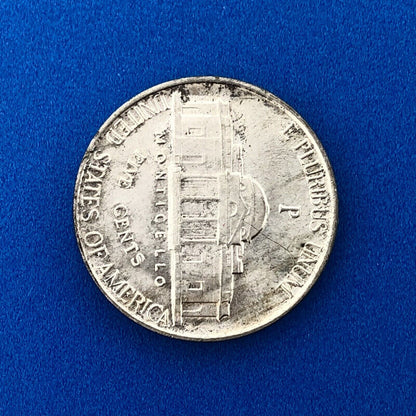 1943 P Jefferson WarTime Nickel 5c BU Uncirculated Mint State 35% Silver US Coin