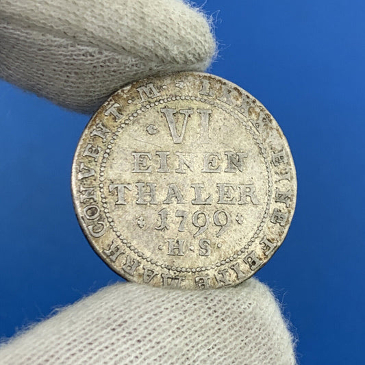 1799 Anhalt-Bernburg 1/6 Thaler Silver German States Better European Coin