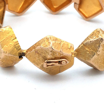 Bjorn Weckstrom Lapponia 14kYellow Gold Rapid Stones 1965 Modernist Bracelet