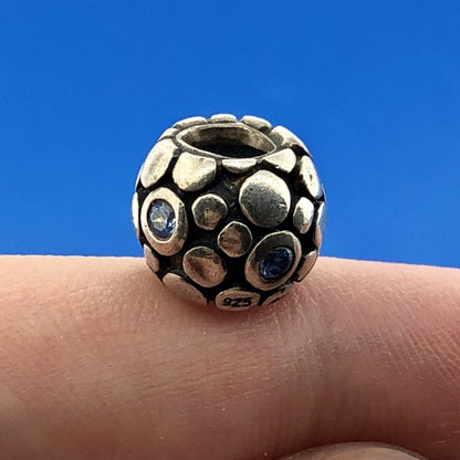 Authentic PANDORA ALE Sterling Silver Blue CZ Bubbles 790329CZB Charm Retired