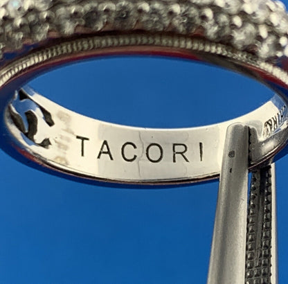 Tacori Sterling Silver Cubic Zirconia CZ Wedding Anniversary Eternity Band Ring
