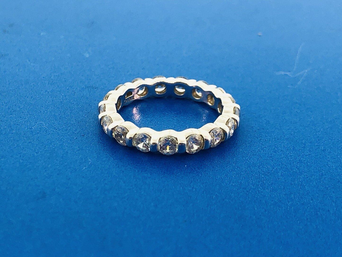 925 Sterling Silver Round Cubic Zirconia CZ Wedding Bridal Eternity Band Ring