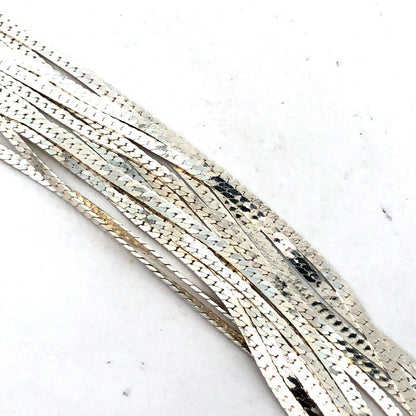 Designer IBB 925 Sterling Silver Herringbone Multi-Strand Layered Chain Bracelet