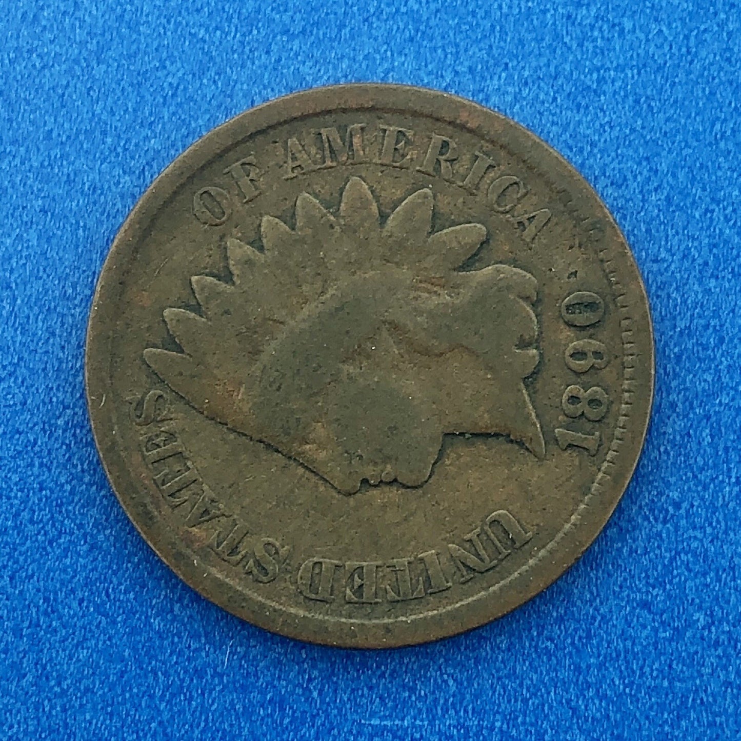 1890 Indian Head One Cent Penny Type 3 Bronze Better Key Philadelphia Coin