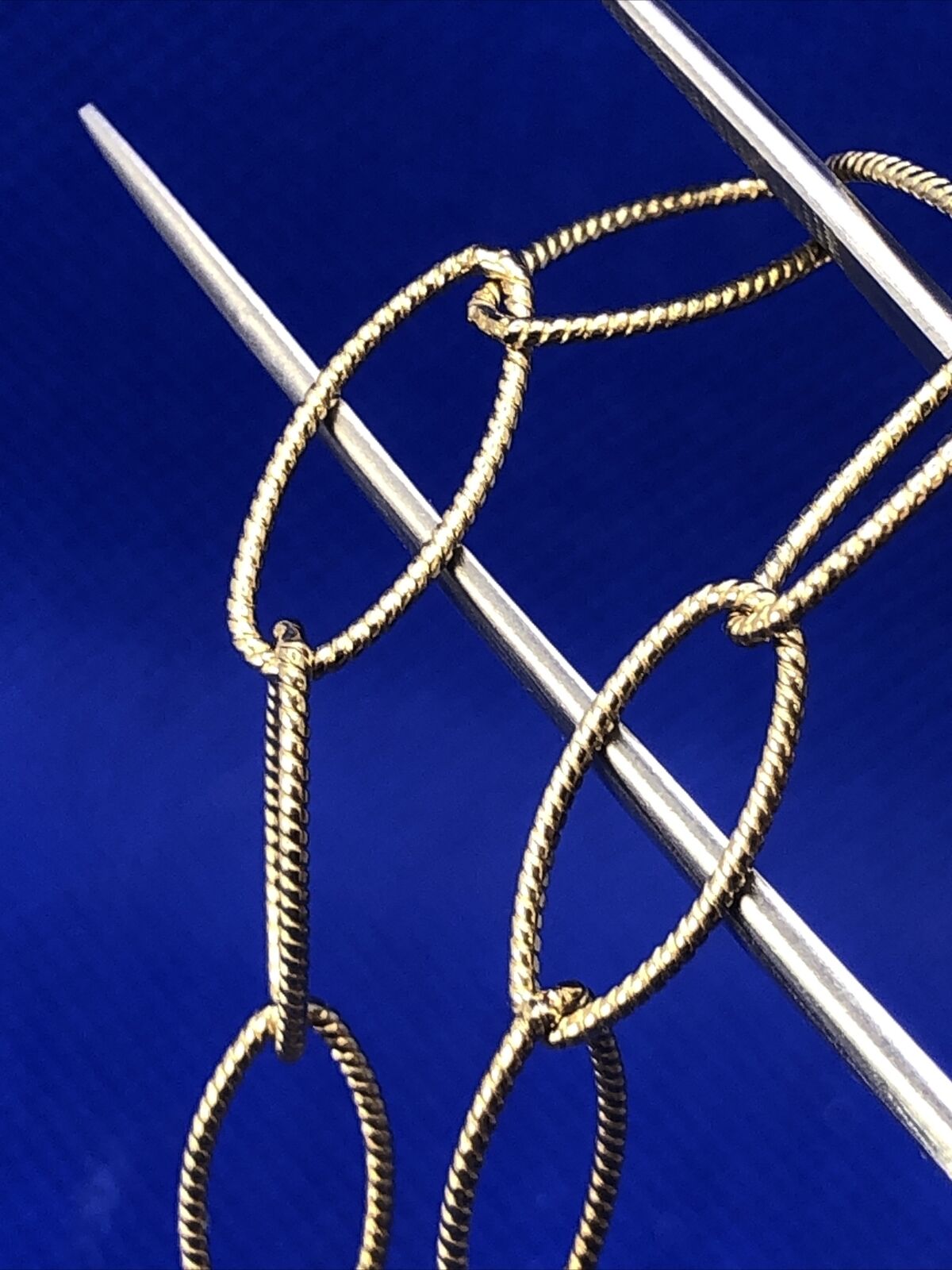 Designer Judith Ripka Vermeil 925 Sterling Silver CZ Oval Link Chain Necklace