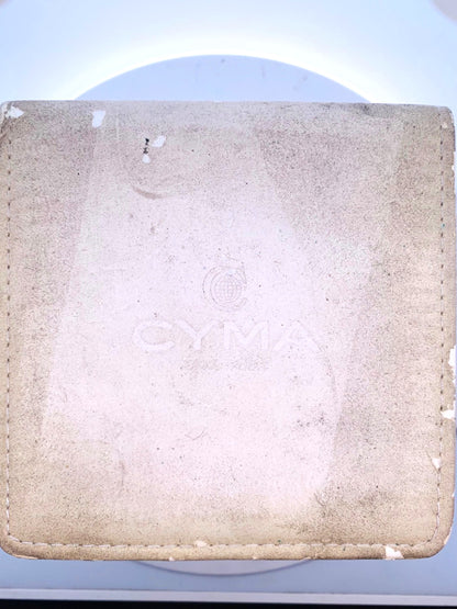 Vintage Cyma Le Locle Stainless Steel Mother Of Pearl Dial Diamond Accent Watch