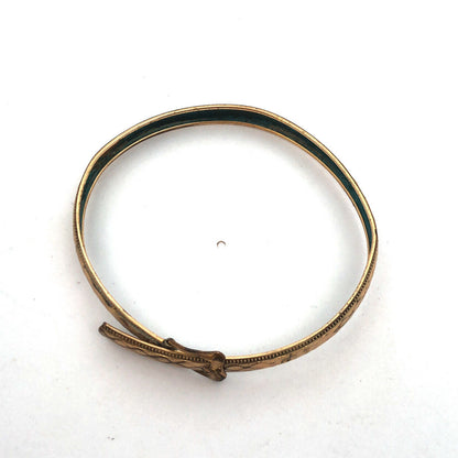 Antique Art Nouveau Brass Diamond Design Belt Buckle Bracelet