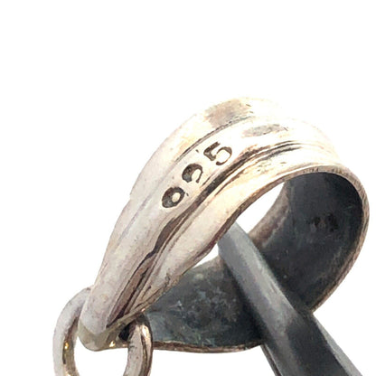 Vintage 925 Sterling Silver Oval Cabochon Labradorite Large Statement Pendant